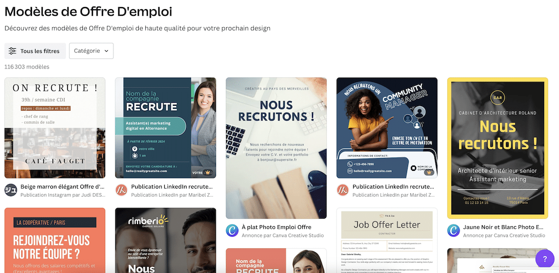 canva annonce recrutement